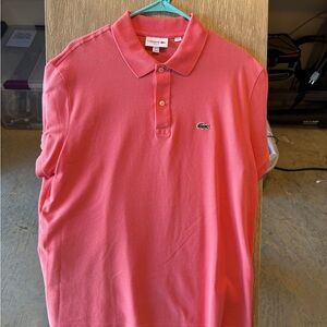 Lacoste Men's Pink Polo Shirt Slim Fit XXL